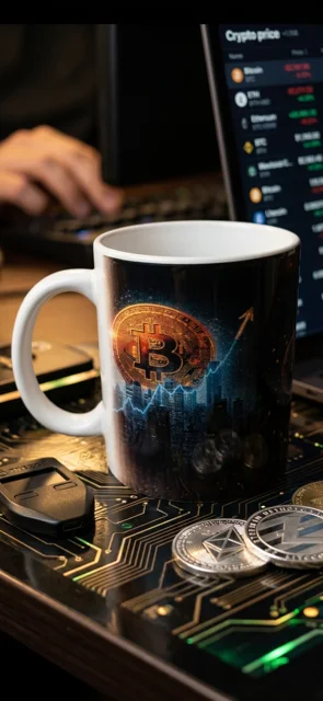 ماگ طرح بیت کوین