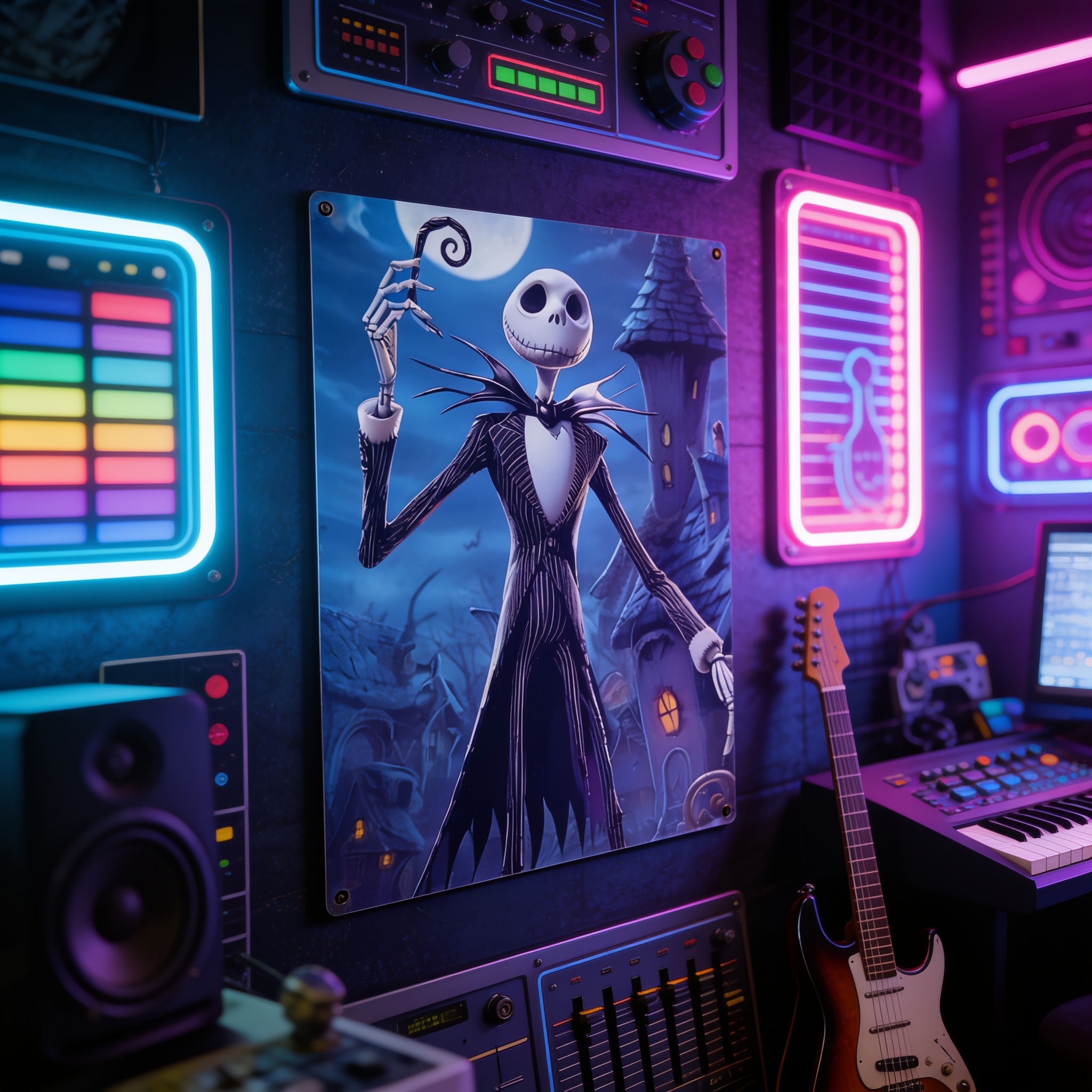 تابلو چوبی سایز a5 طرح The Nightmare Before Christmas